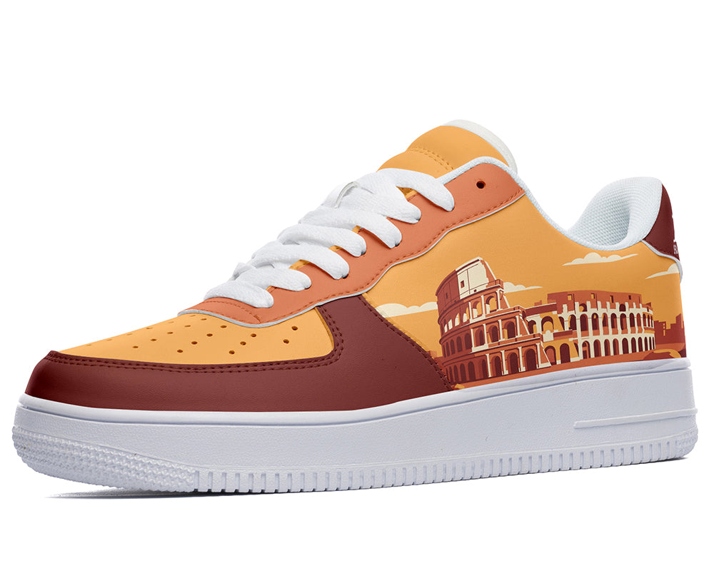 Rome Sneakers: Colosseum Illustration Court Sneakers