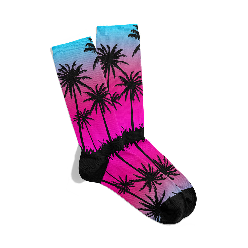 Palm Trees Sunset Socks