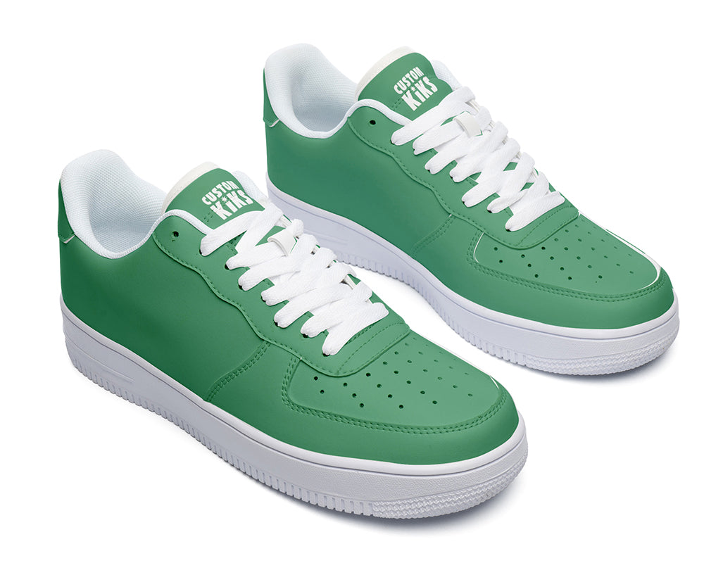 Sea Green Sneakers: Solid Sea Green Court Sneakers