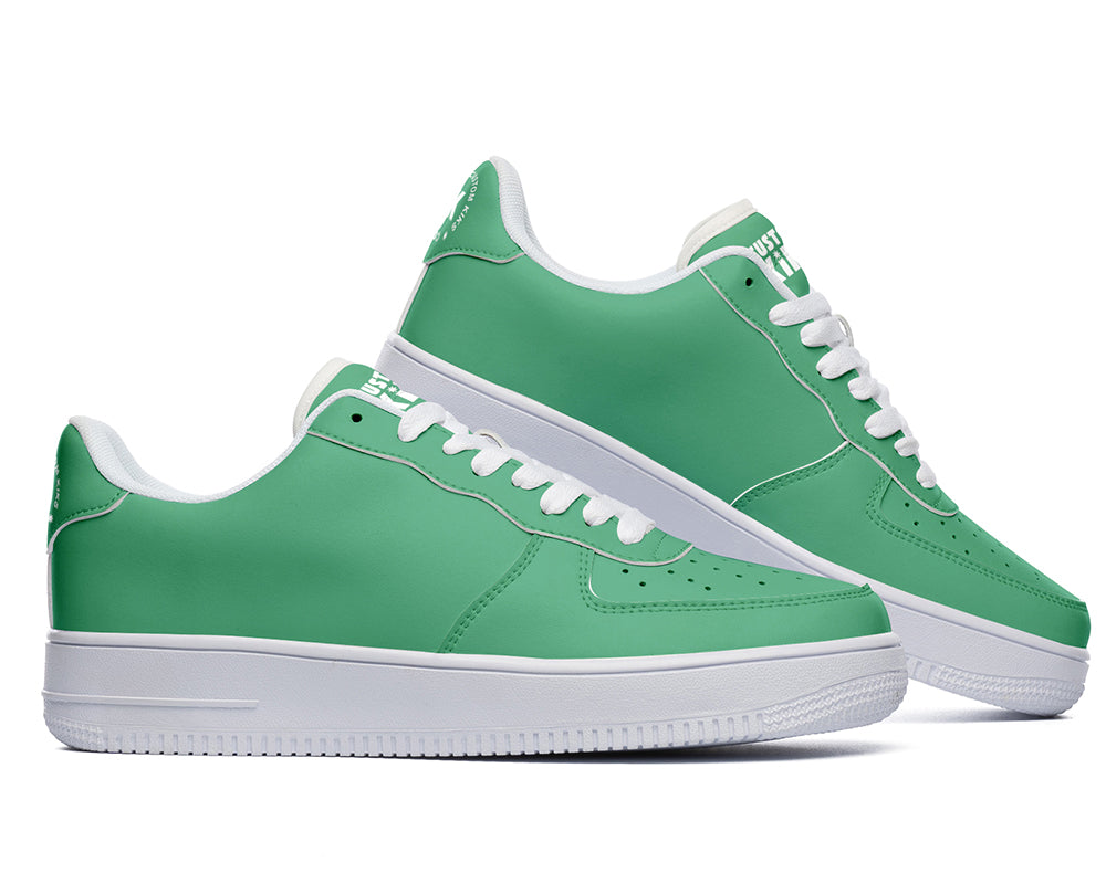 Sea Green Sneakers: Solid Sea Green Court Sneakers