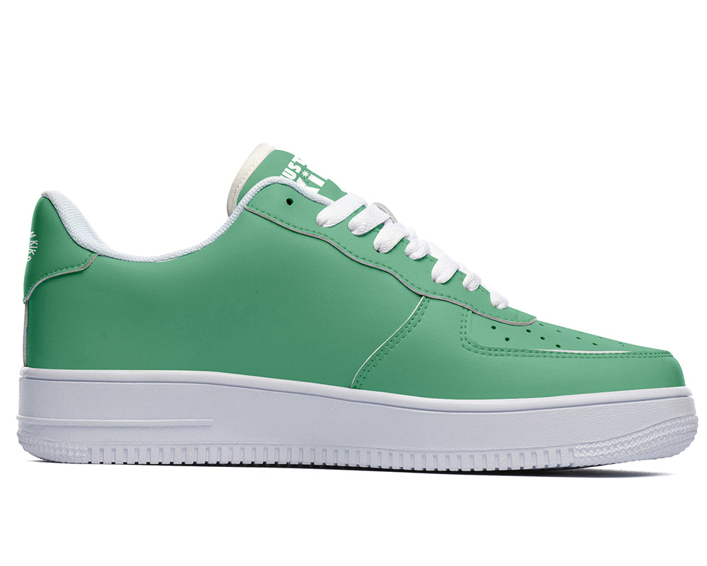 Sea Green Sneakers: Solid Sea Green Court Sneakers