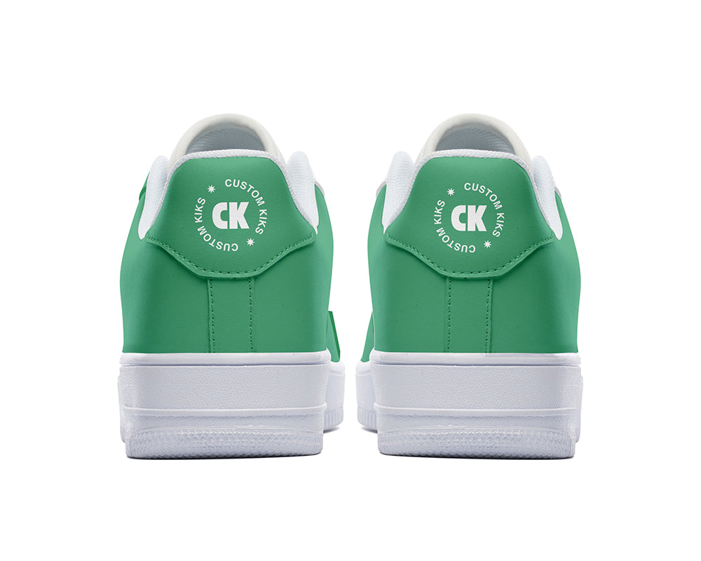 Sea Green Sneakers: Solid Sea Green Court Sneakers