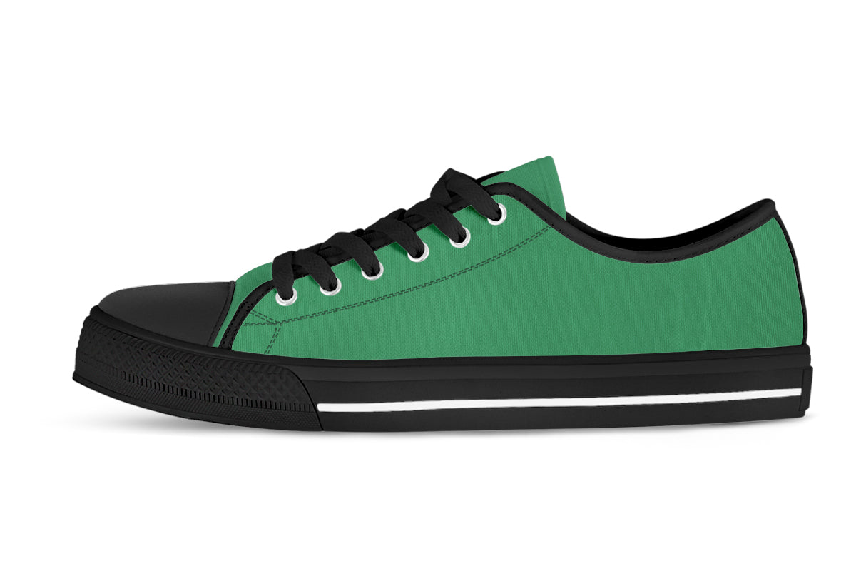 Sea Green Sneakers: Solid Sea Green Low Top Sneakers