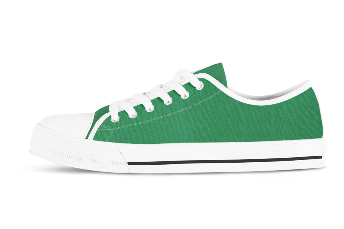 Sea Green Sneakers: Solid Sea Green Low Top Sneakers