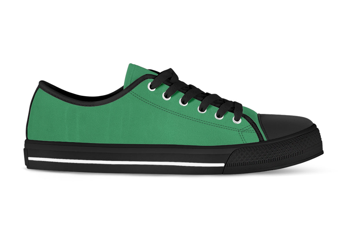 Sea Green Sneakers: Solid Sea Green Low Top Sneakers