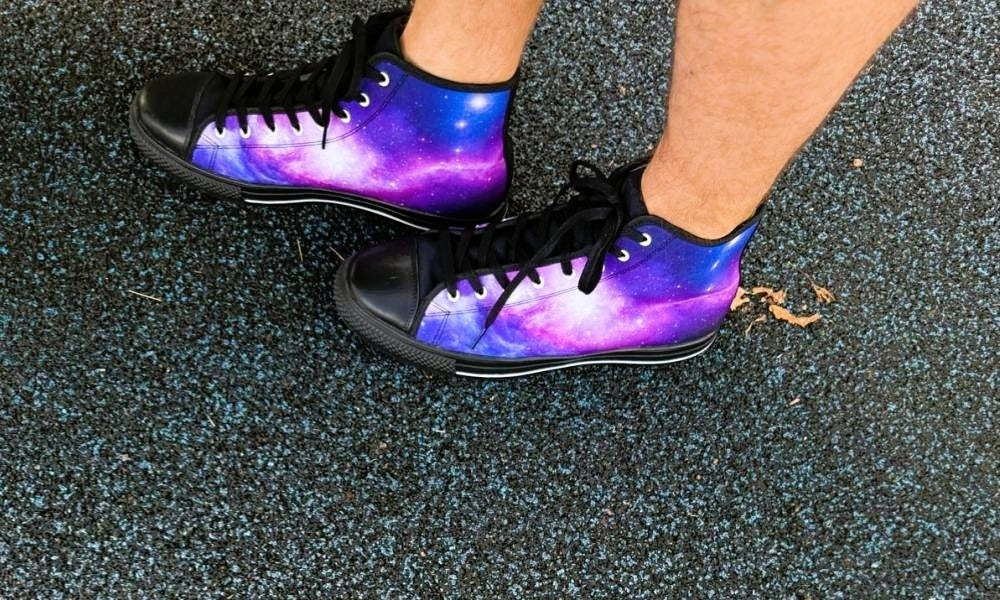 Galaxy Sneakers: Space Illustration High Top Sneakers