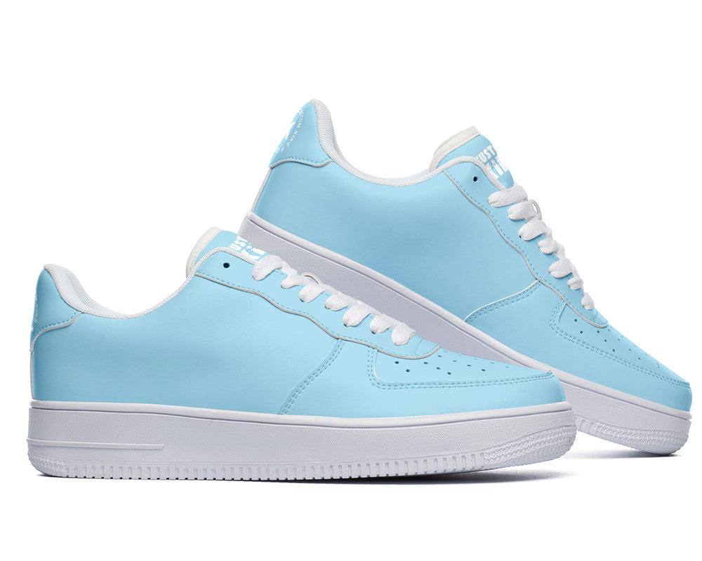 Sky Blue Sneakers: Solid Sky Blue Court Sneakers