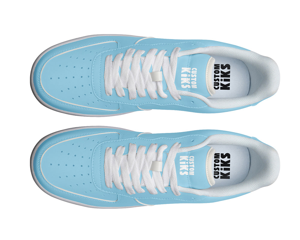 Sky Blue Sneakers: Solid Sky Blue Court Sneakers