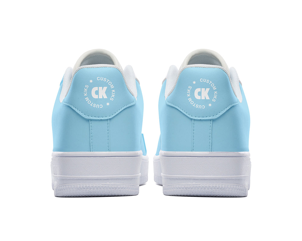 Sky Blue Sneakers: Solid Sky Blue Court Sneakers