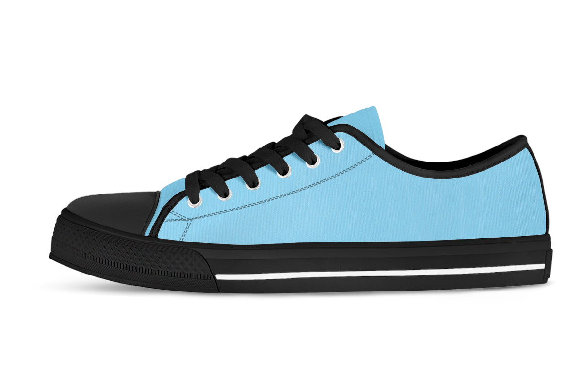 Sky Blue Sneakers: Solid Sky Blue Low Top Sneakers