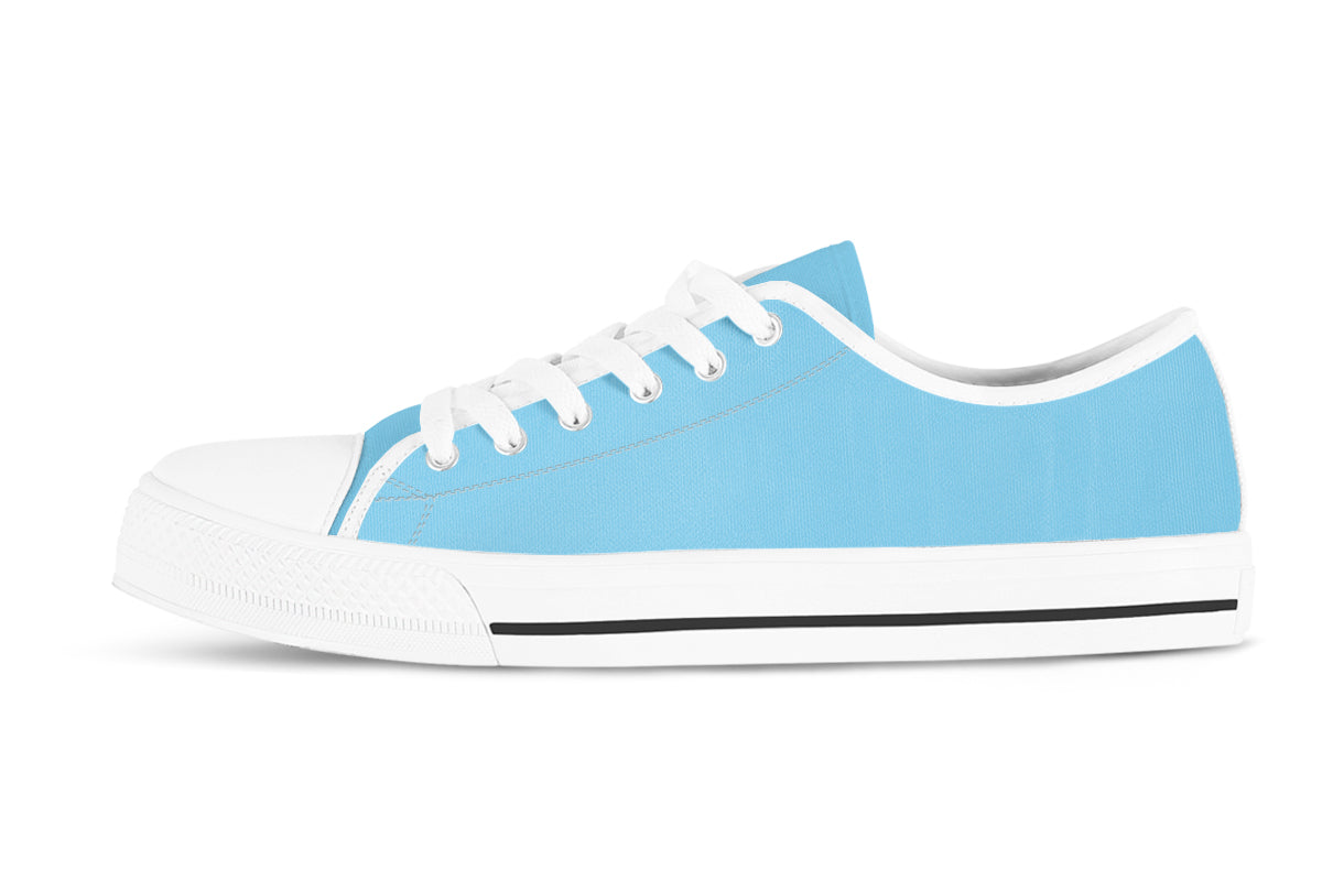 Sky Blue Sneakers: Solid Sky Blue Low Top Sneakers