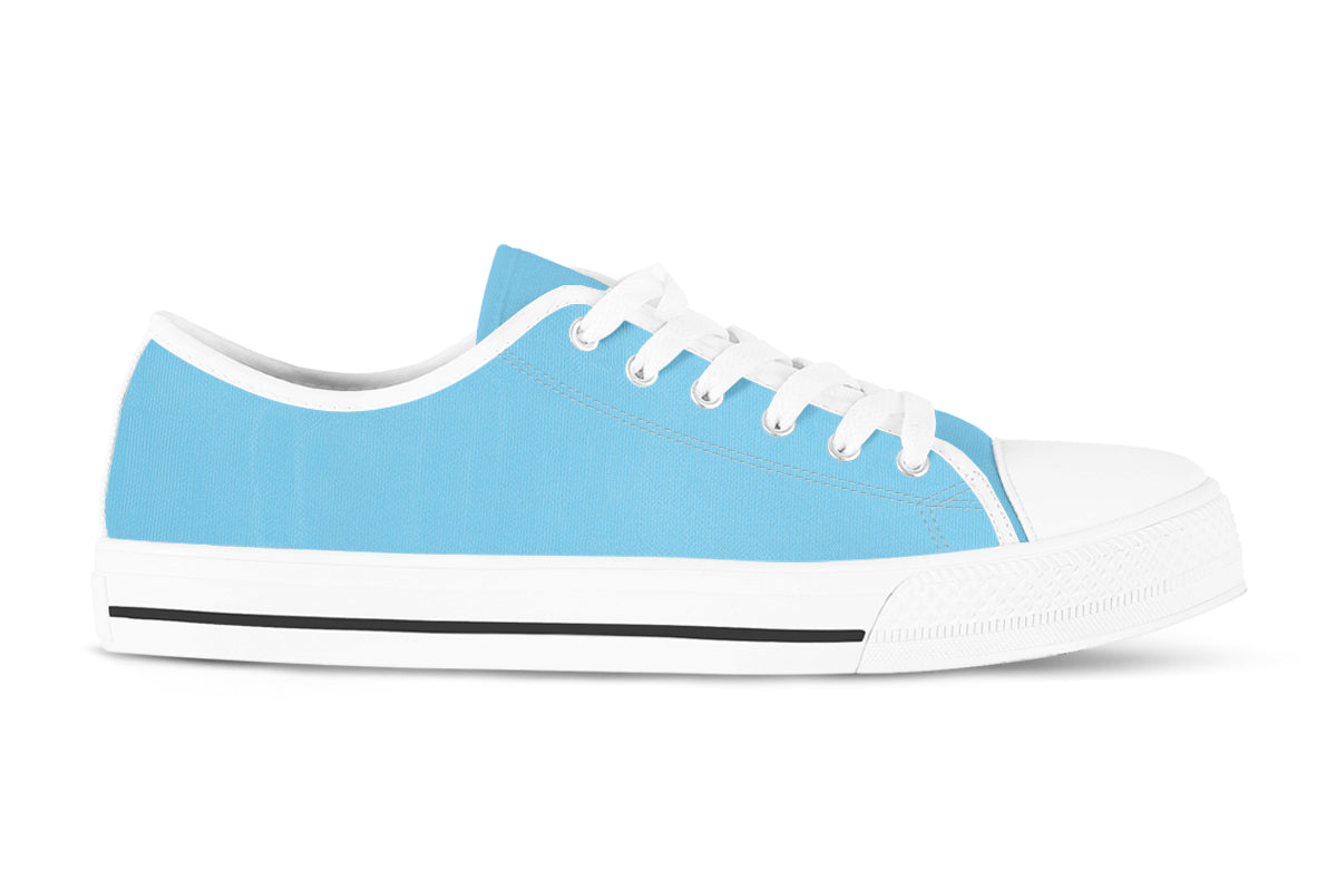 Sky Blue Sneakers: Solid Sky Blue Low Top Sneakers