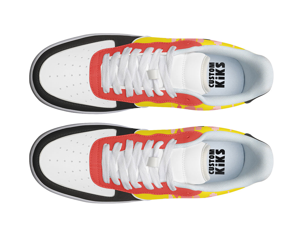 Berlin Sneakers: German Flag Skyline Pattern Court Sneakers
