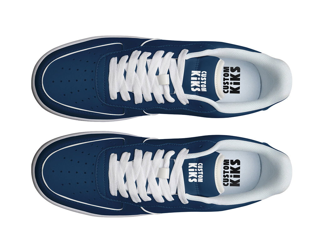 Navy Blue Sneakers: Solid Navy Court Sneakers