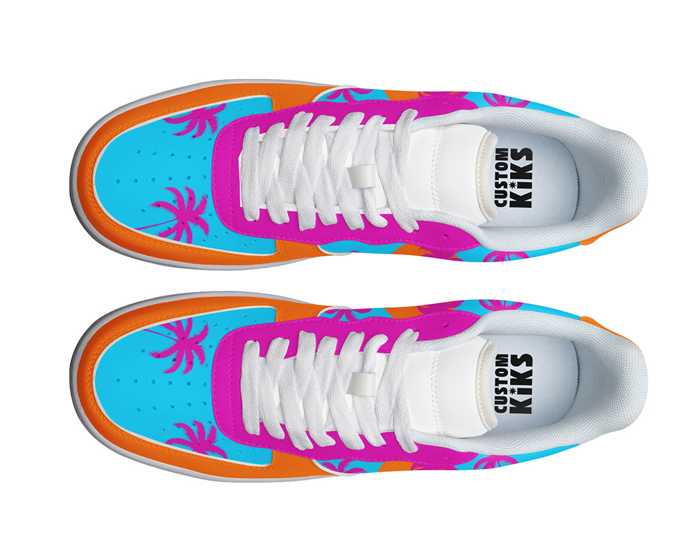 Miami Sneakers: Neon Sunset Skyline Court Sneakers