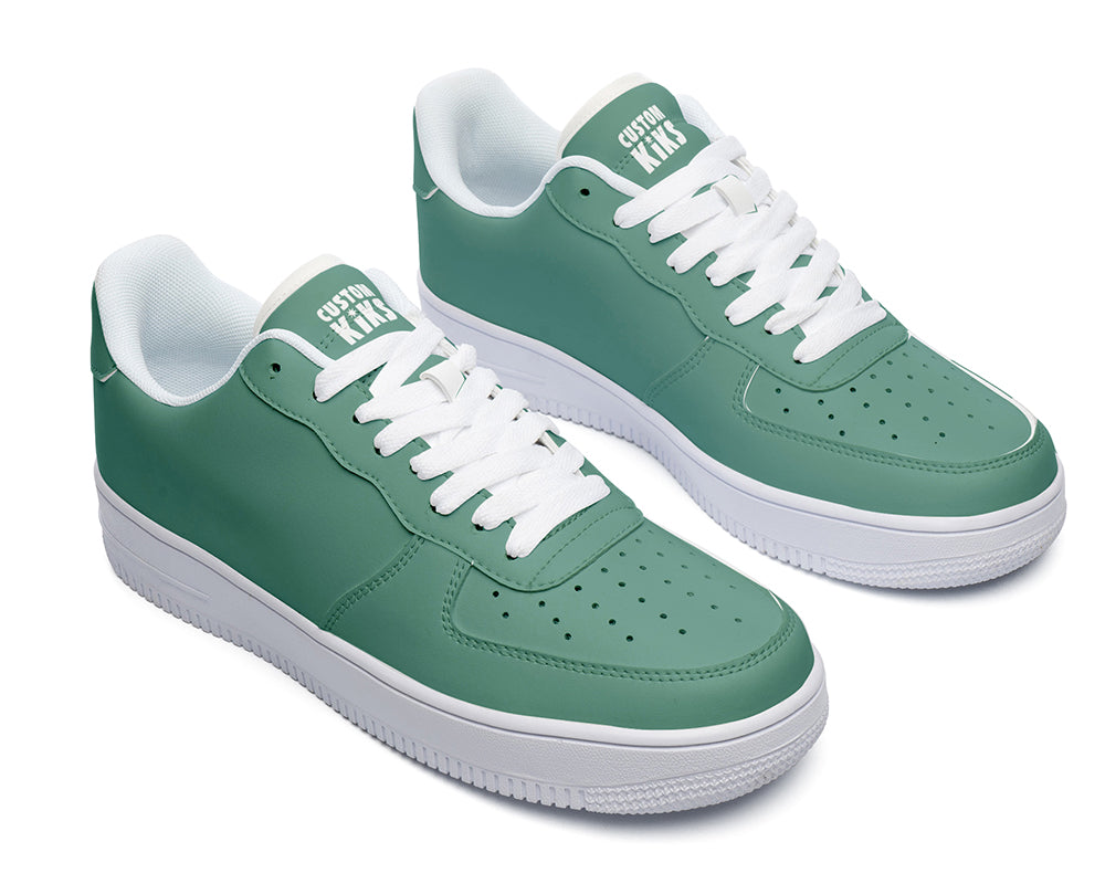 Pine Green Sneakers: Solid Pine Green Court Sneakers