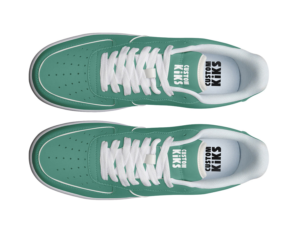 Pine Green Sneakers: Solid Pine Green Court Sneakers