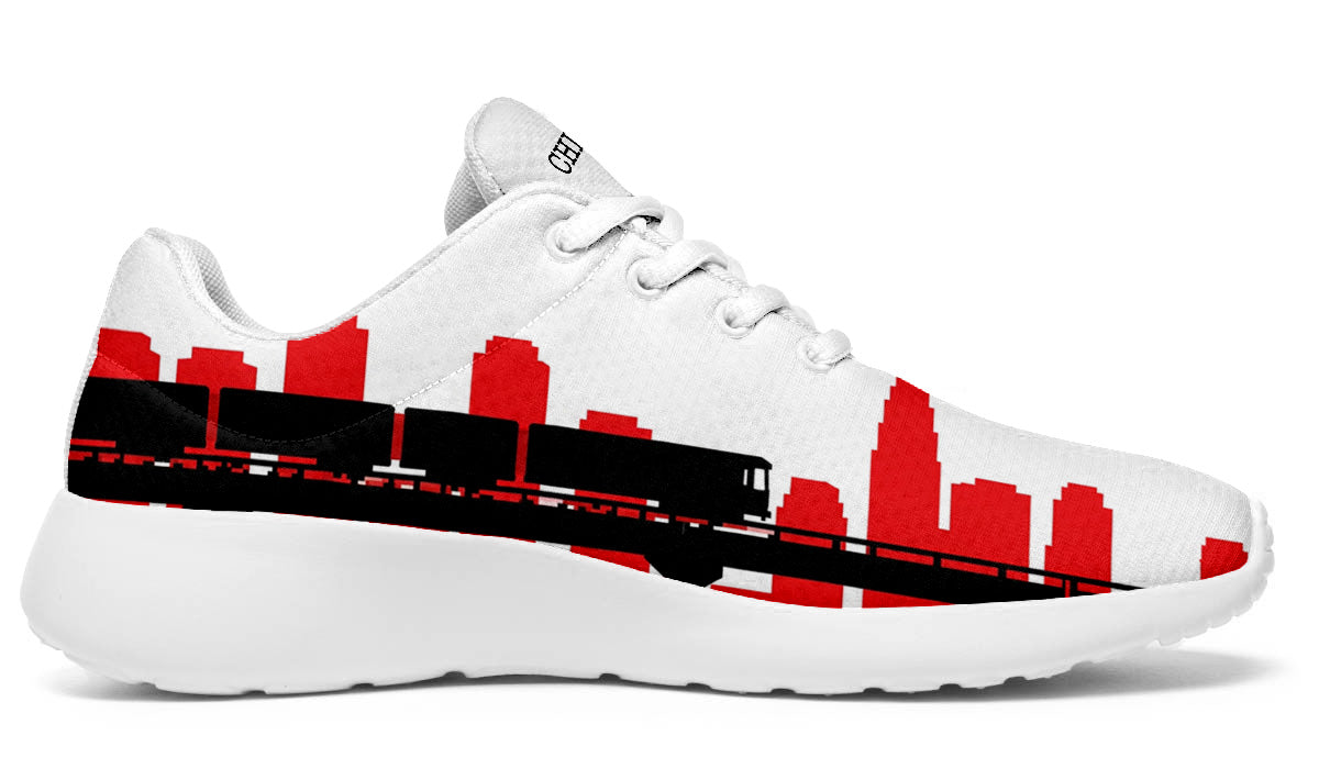 Chicago Sneakers: Chicago Skyline Pattern Sport Shoes