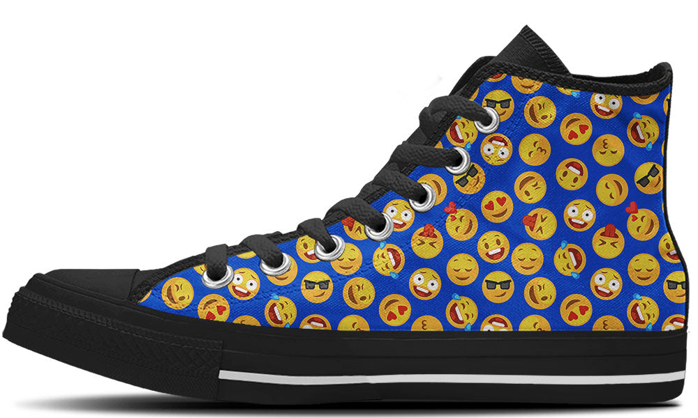 Emoji Sneakers: Emoji Pattern High Top Sneakers