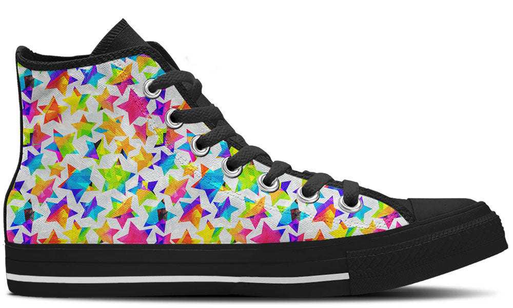 Stars Sneakers: Star Pattern High Top Sneakers