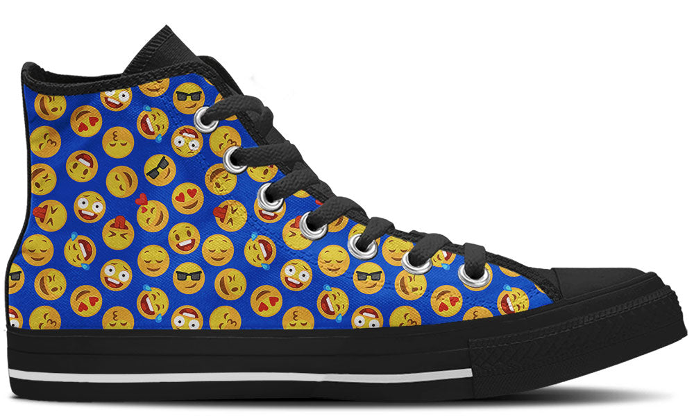 Emoji Sneakers: Emoji Pattern High Top Sneakers