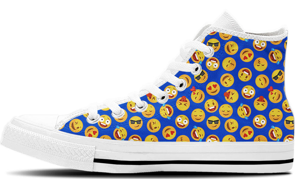 Emoji Sneakers: Emoji Pattern High Top Sneakers