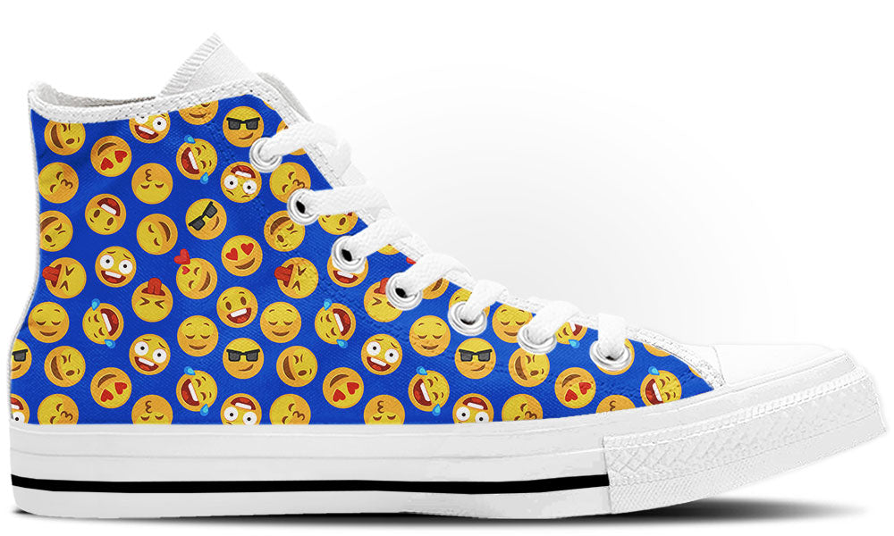 Emoji Sneakers: Emoji Pattern High Top Sneakers