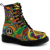 Colorful Hippie Boots - CustomKiks Shoes