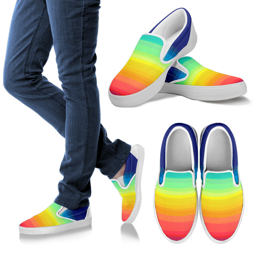 Rainbow Slip-Ons - CustomKiks Shoes