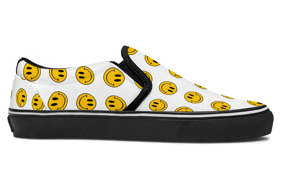 Smiley Pattern Slip Ons