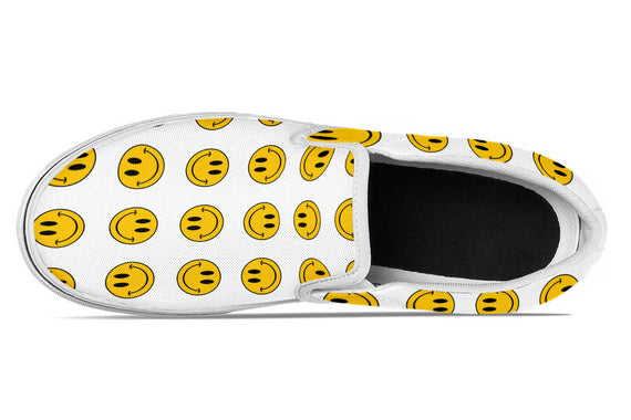 Smiley Pattern Slip Ons