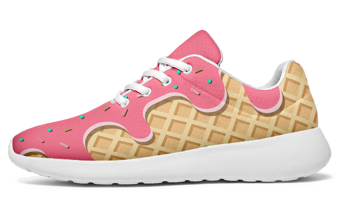 Ice Cream Sneakers: Ice Cream Illustration Sport Shoes