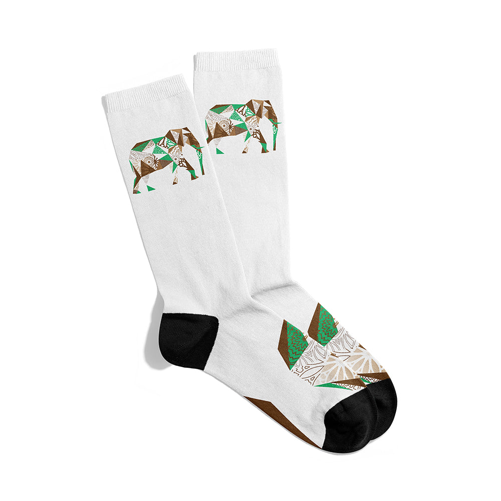 Mosaic Elephant W Socks