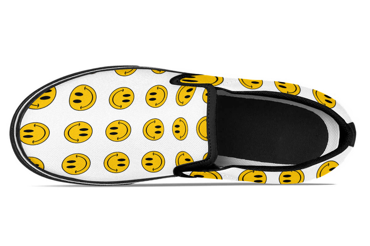 Smiley Pattern Slip Ons