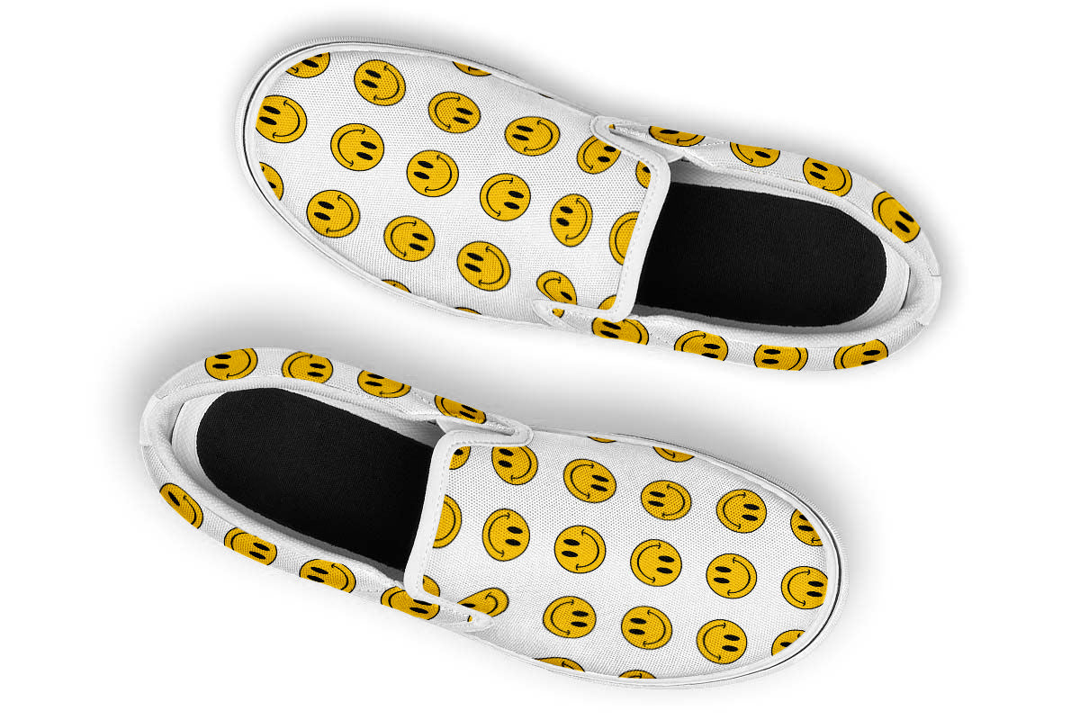 Smiley Pattern Slip Ons