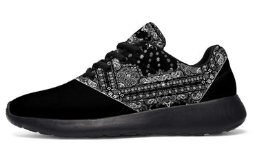 Black Bandana Print Shoes - Black Soles