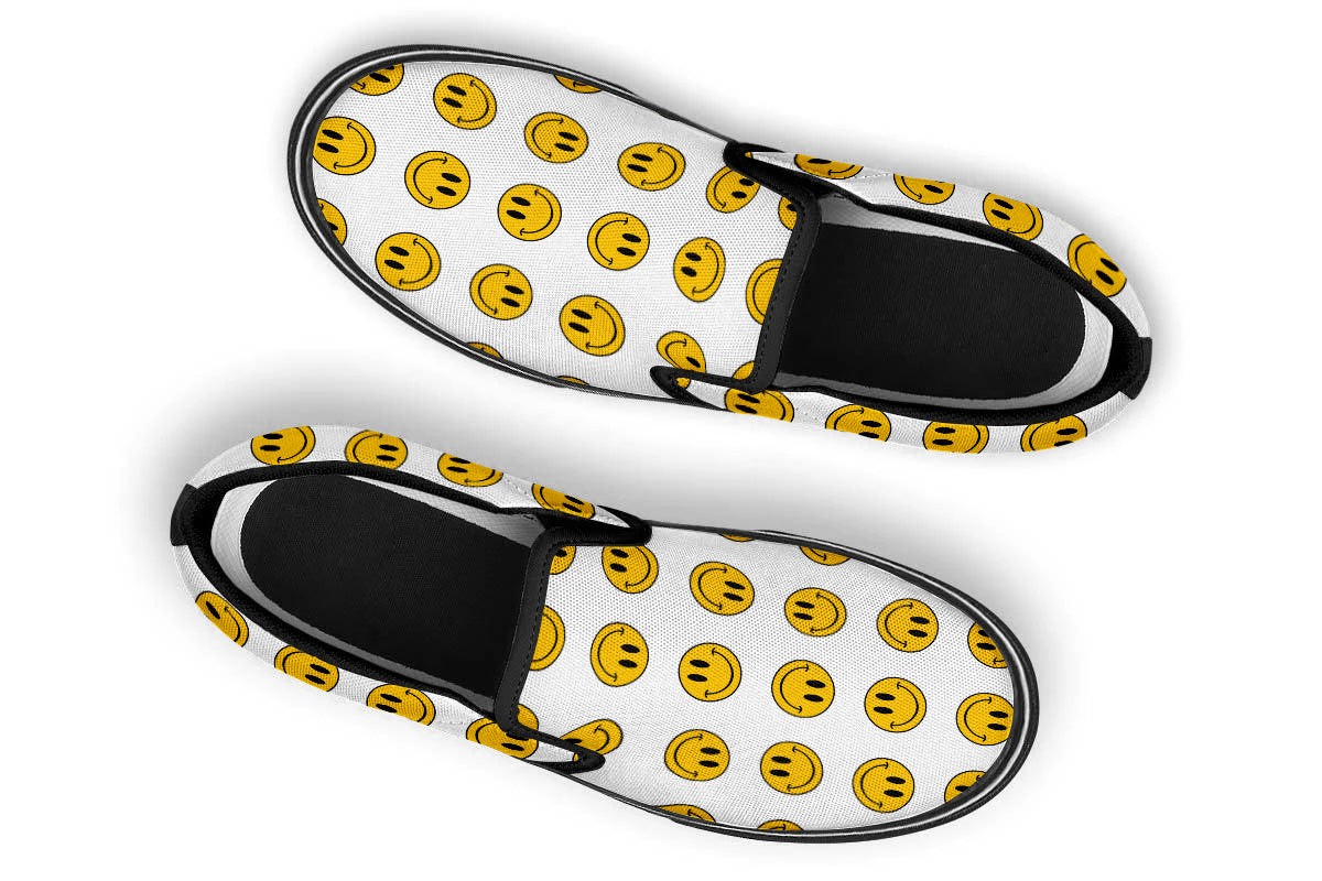 Smiley Pattern Slip Ons