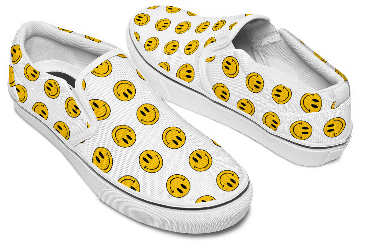 Smiley Pattern Slip Ons