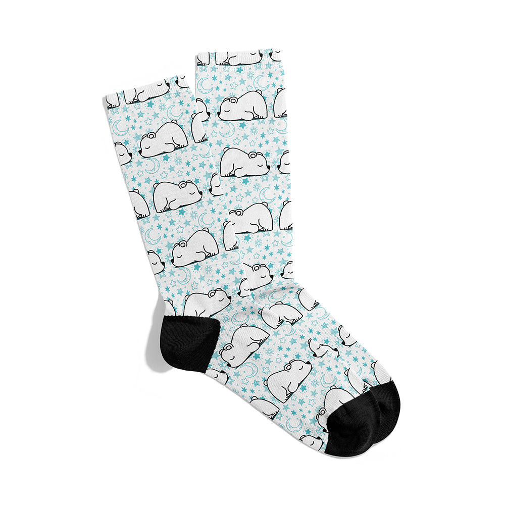 Polar Bear Starry Doodle Socks