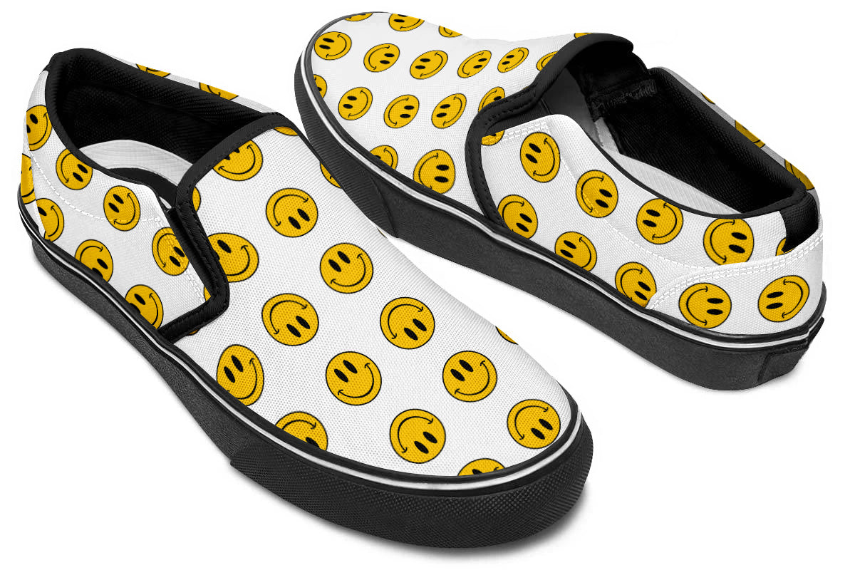 Smiley Pattern Slip Ons