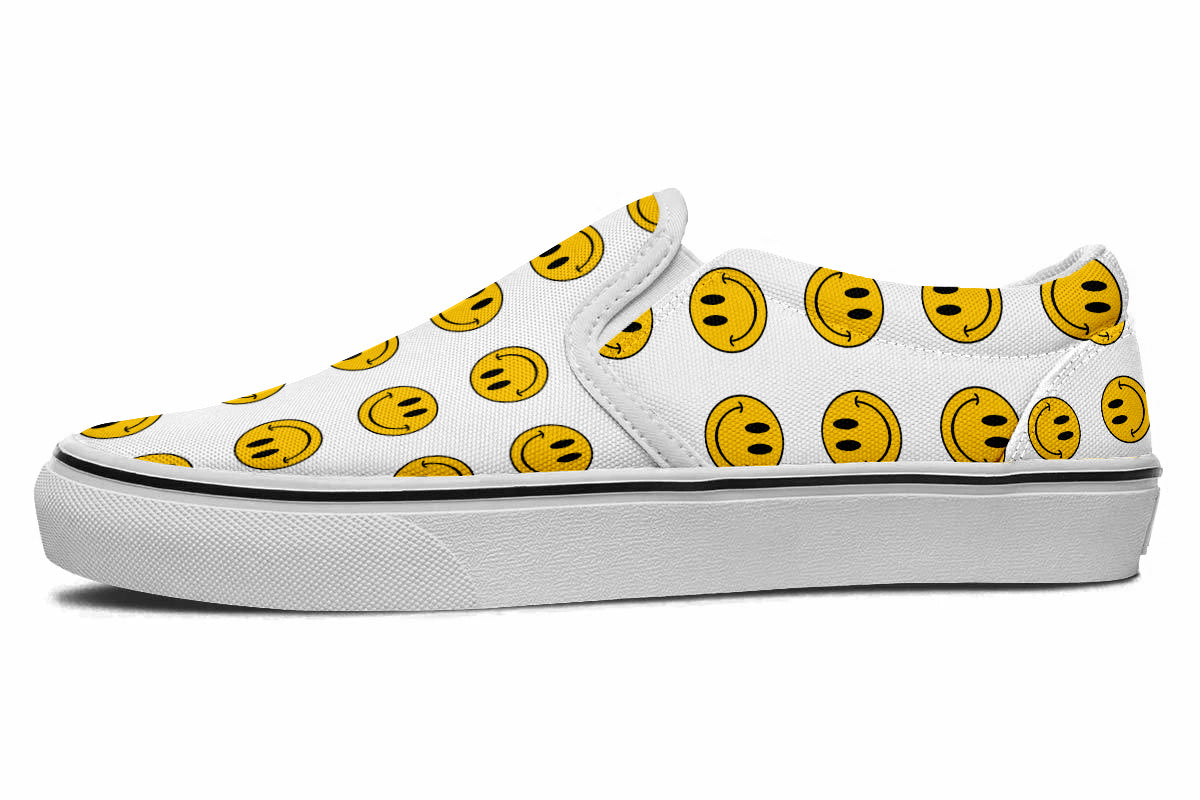 Smiley Pattern Slip Ons