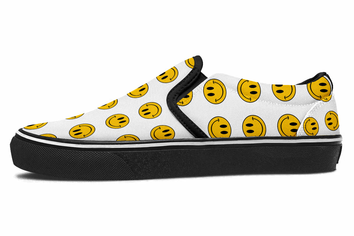 Smiley Pattern Slip Ons