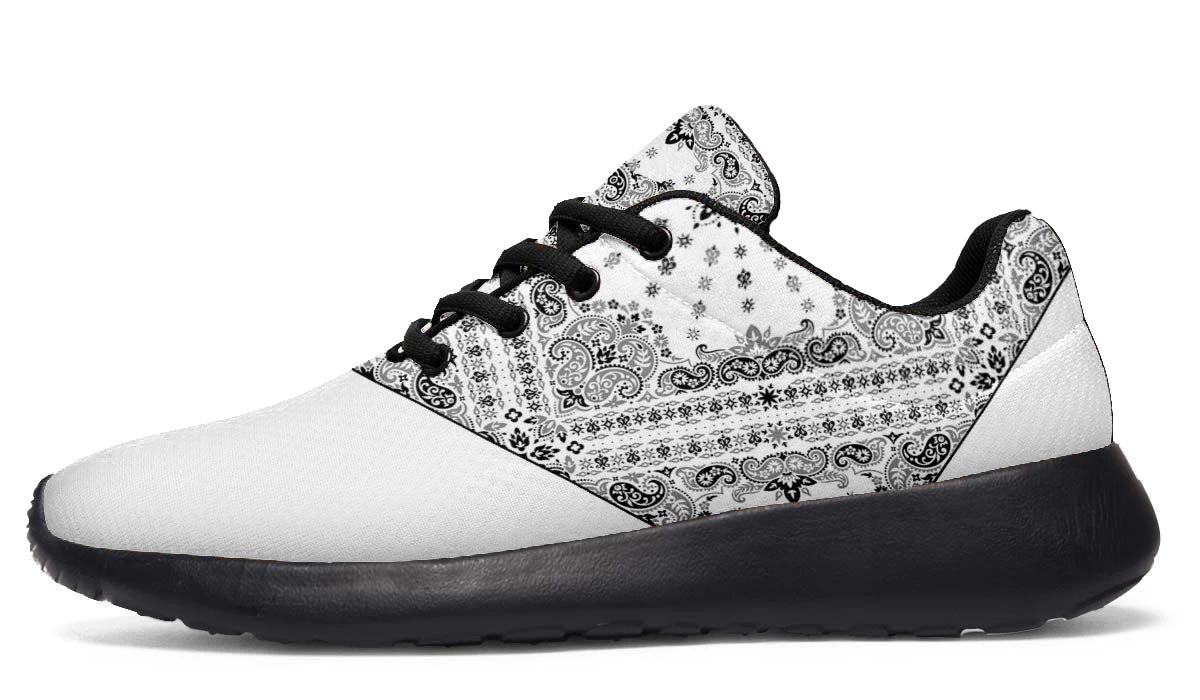 White Bandana Print Shoes - Black Soles
