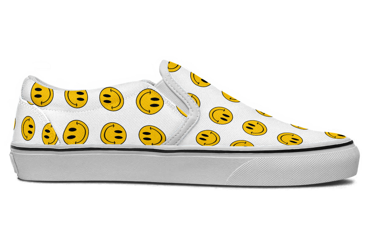 Smiley Pattern Slip Ons