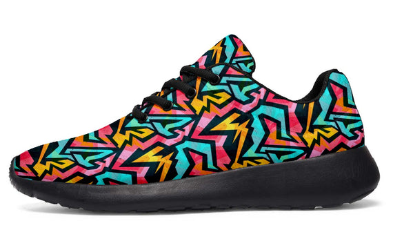 Funky Street Graffiti Art Sneakers - Black Soles