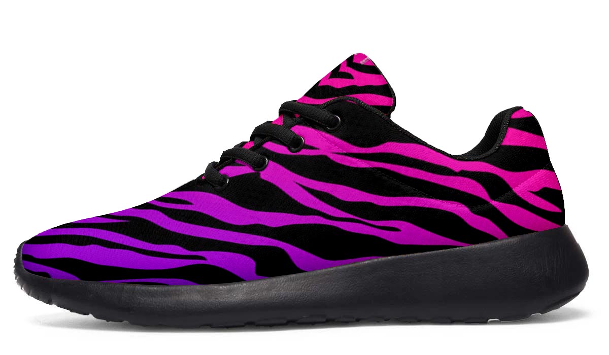 Pink / Purple Zebra Print Pattern Sneakers - Black Soles