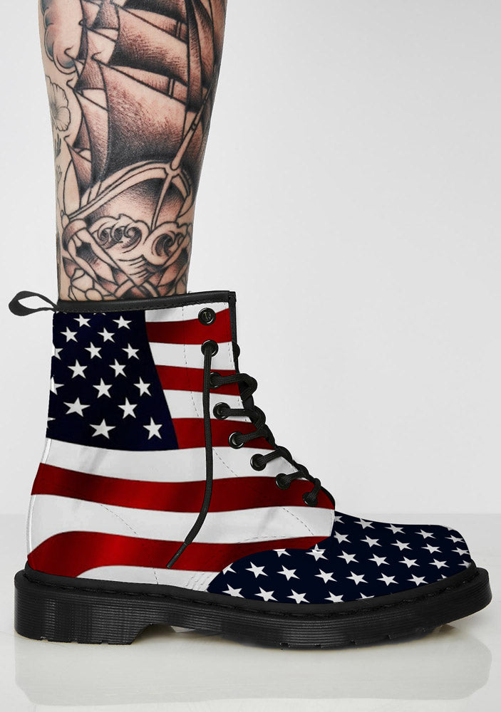USA Flag Boots - CustomKiks Shoes