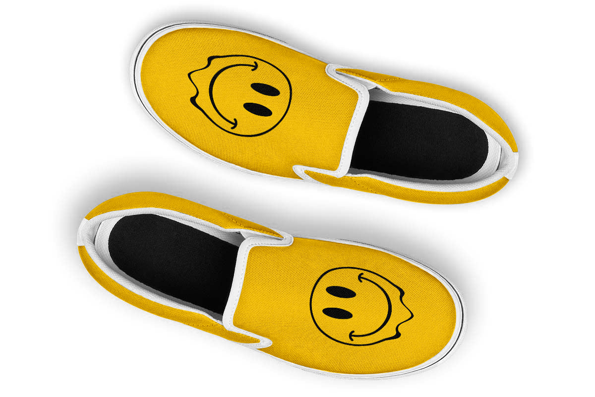 Acid Smiley Slip Ons