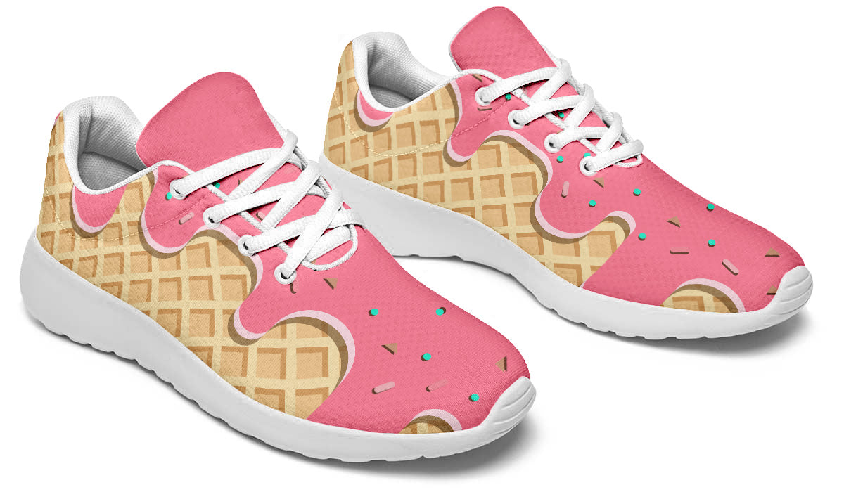 Ice Cream Sneakers: Ice Cream Illustration Sport Shoes