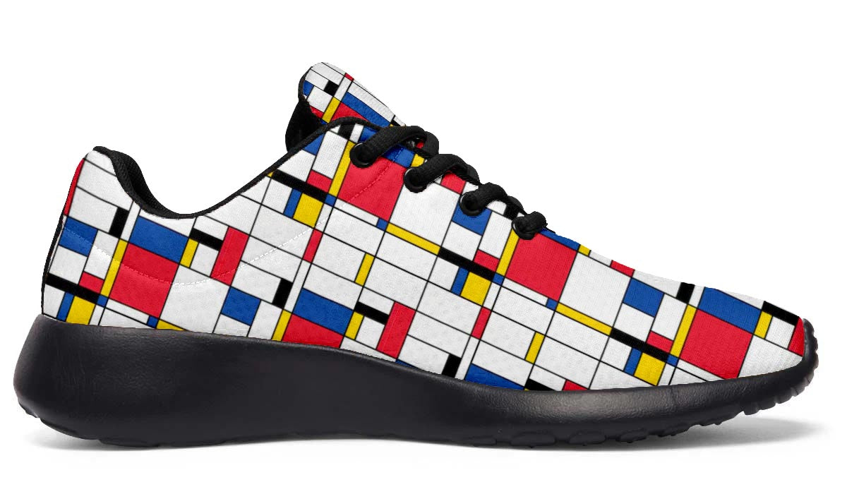 Mondrian Style Sneakers: Geometric Pattern Sport Shoes